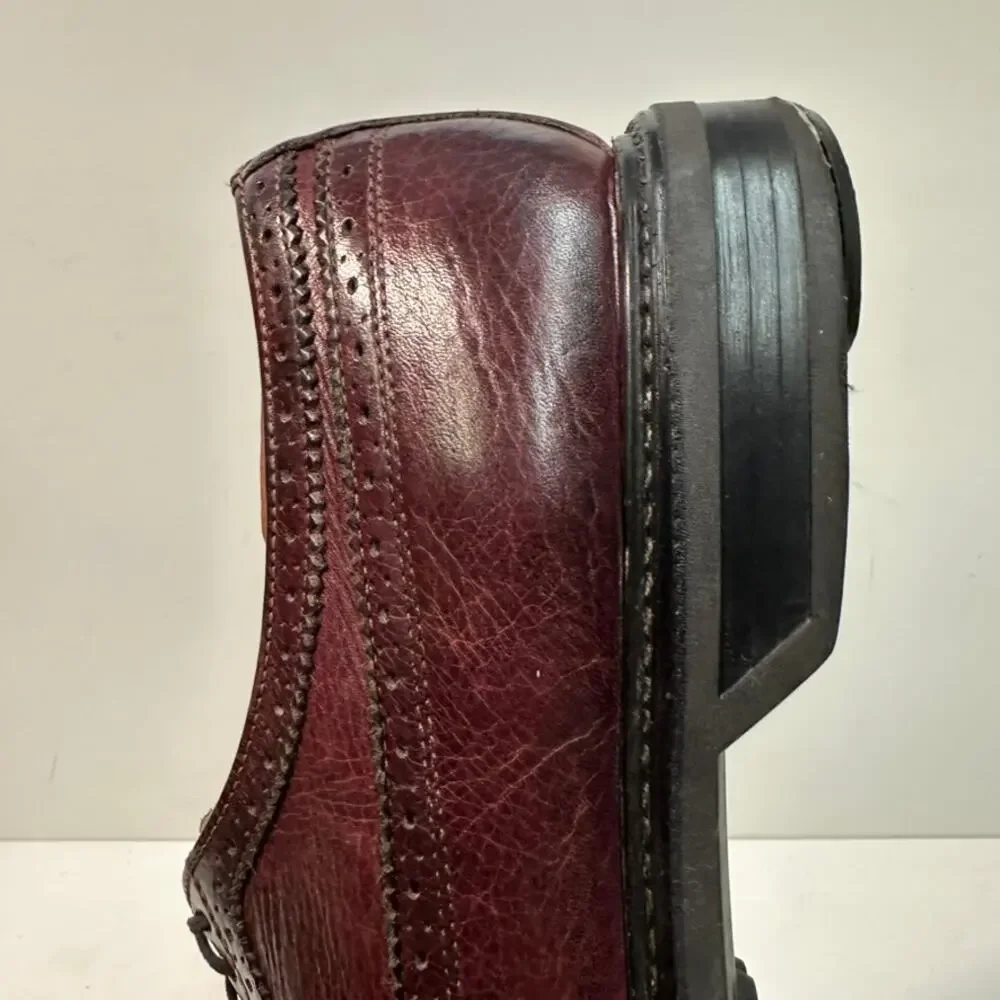 VGUC Rancourt & Co. x Sperry Burgundy Wingtip Longwing Maine USA 10 Narrow (S)